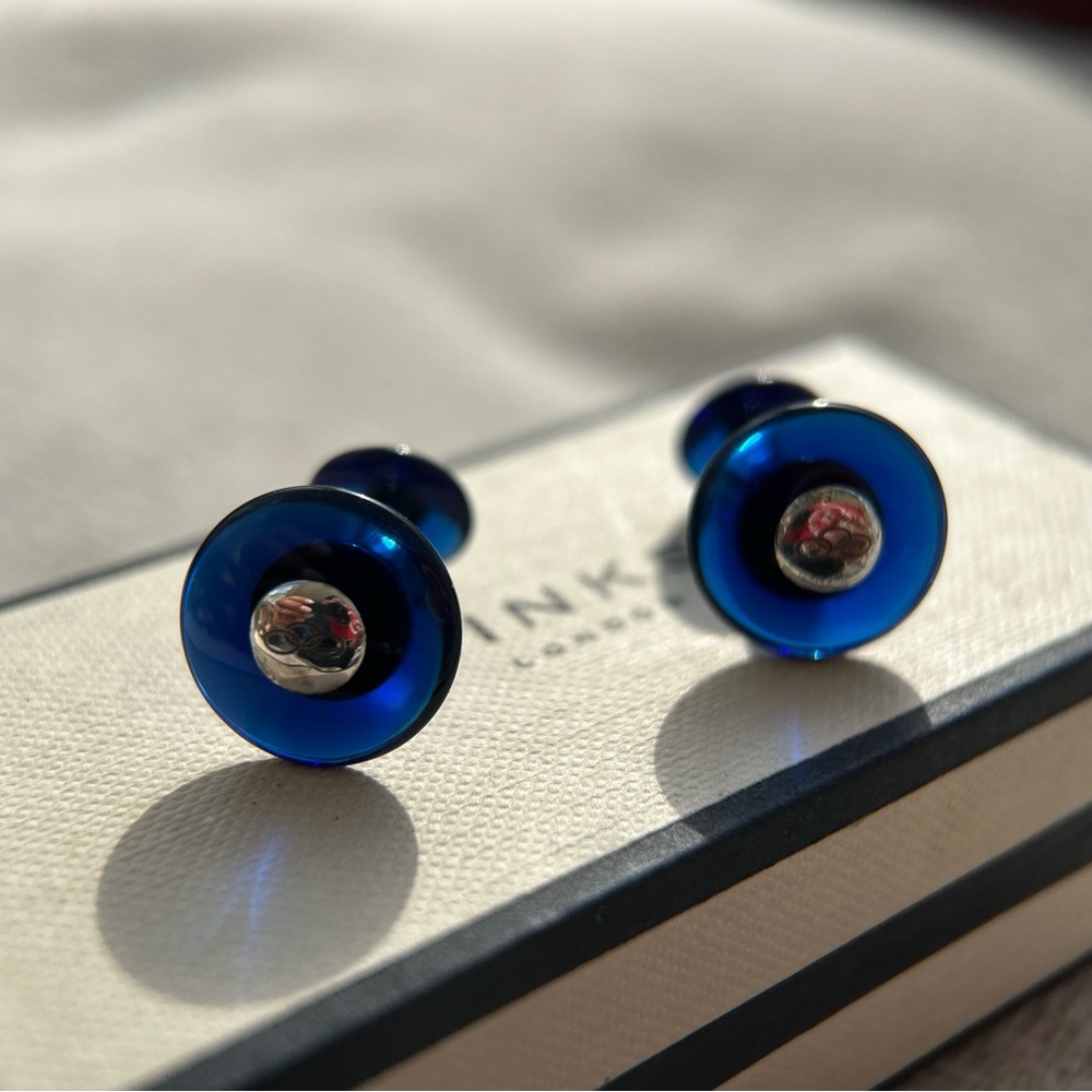 Links of London 925 Silver and blue stone cuff links